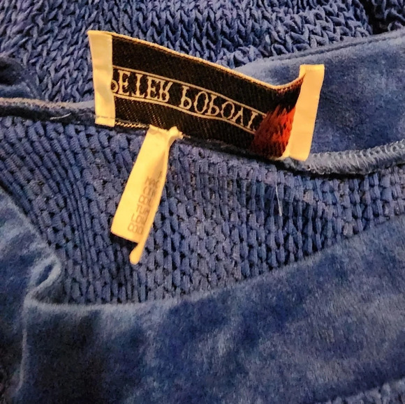 Vintage Peter Popovitvh Blue Sweater Swim Cover Up See Through Women's - Picture 10 of 15